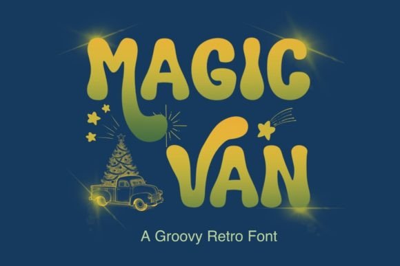 Magic Van Font: Retro Charm for Handmade Labels & Printables
